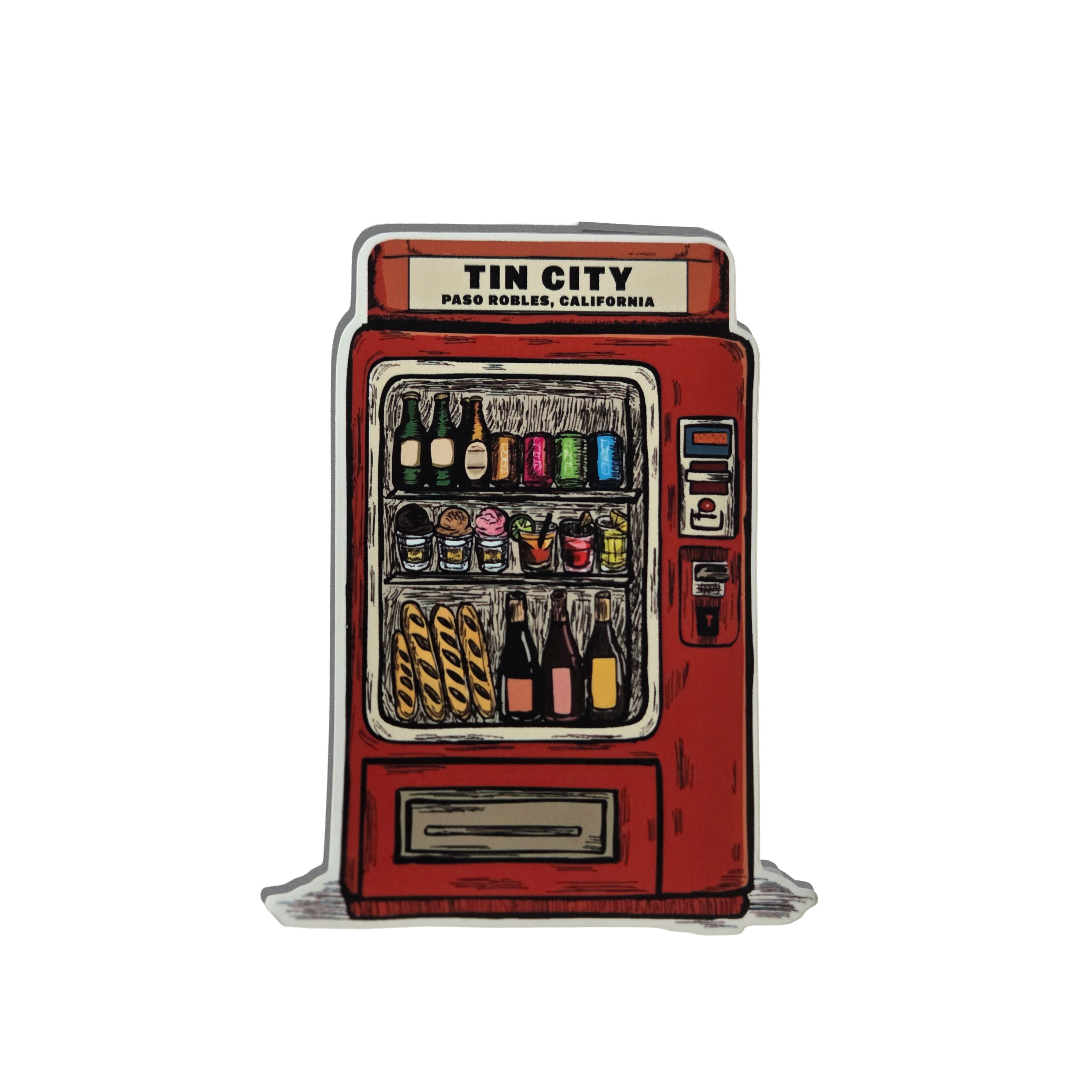 Tin City Sticker | Vending Machine
