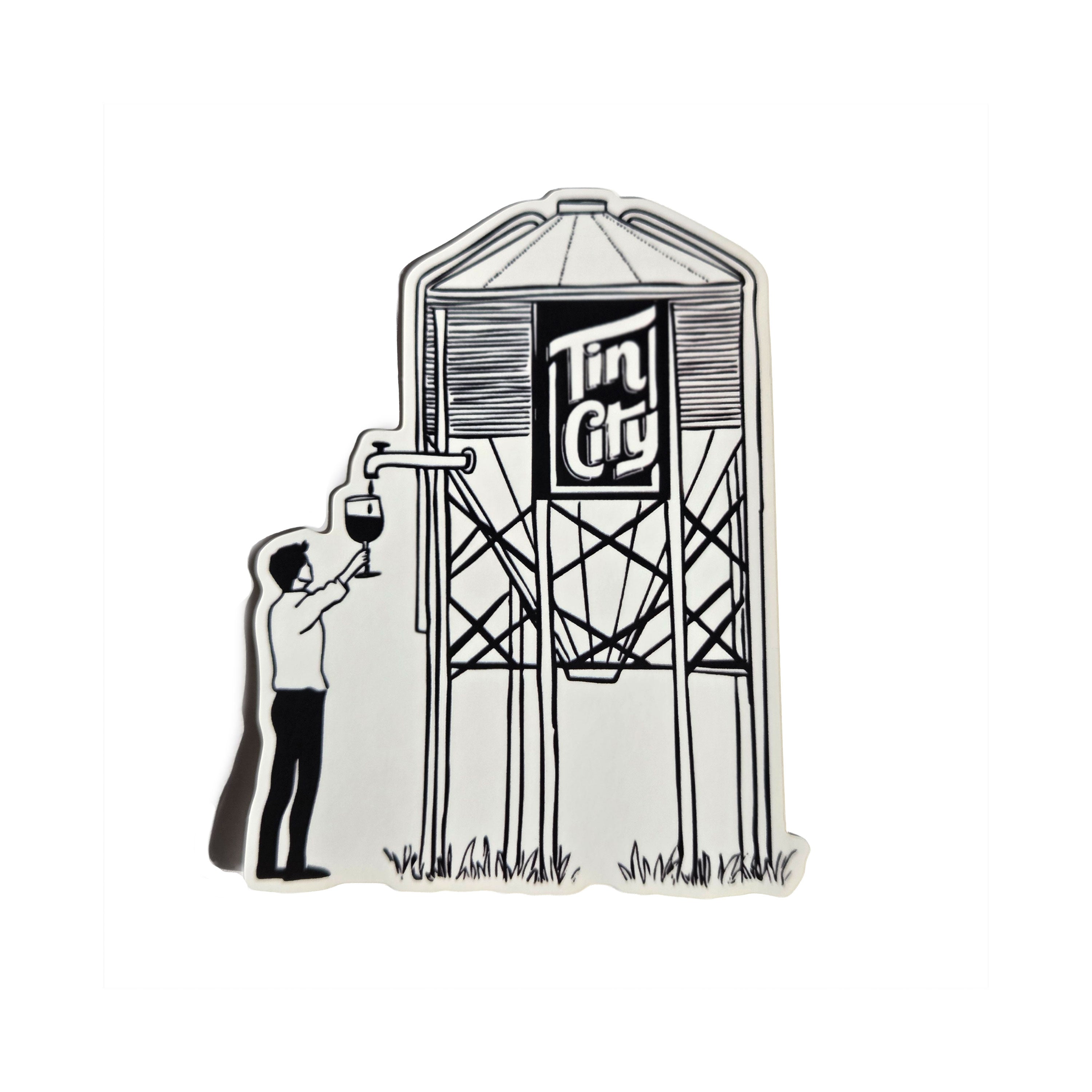 Tin City Sticker | Water Tower